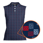Word Art-Women Sleeveless Polo Shirt-Gerbera Prints