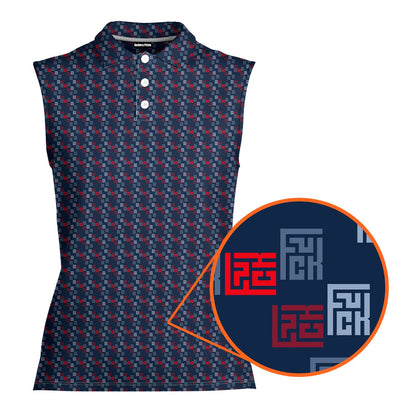 Word Art - Ladies Sleeveless Golf Polo Shirt 