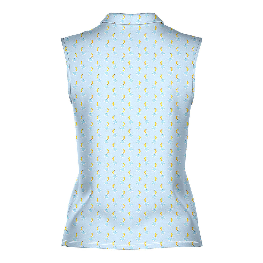 Banana Deep in Jar-Women Sleeveless Polo Shirt-Gerbera Prints