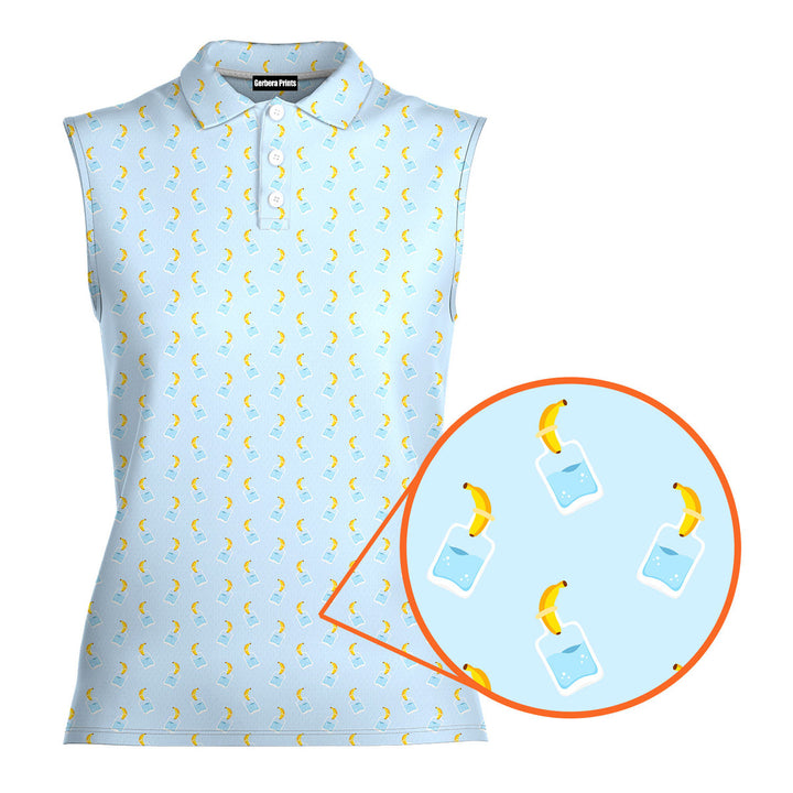 Banana Deep in Jar - Ladies Sleeveless Golf Polo Shirt