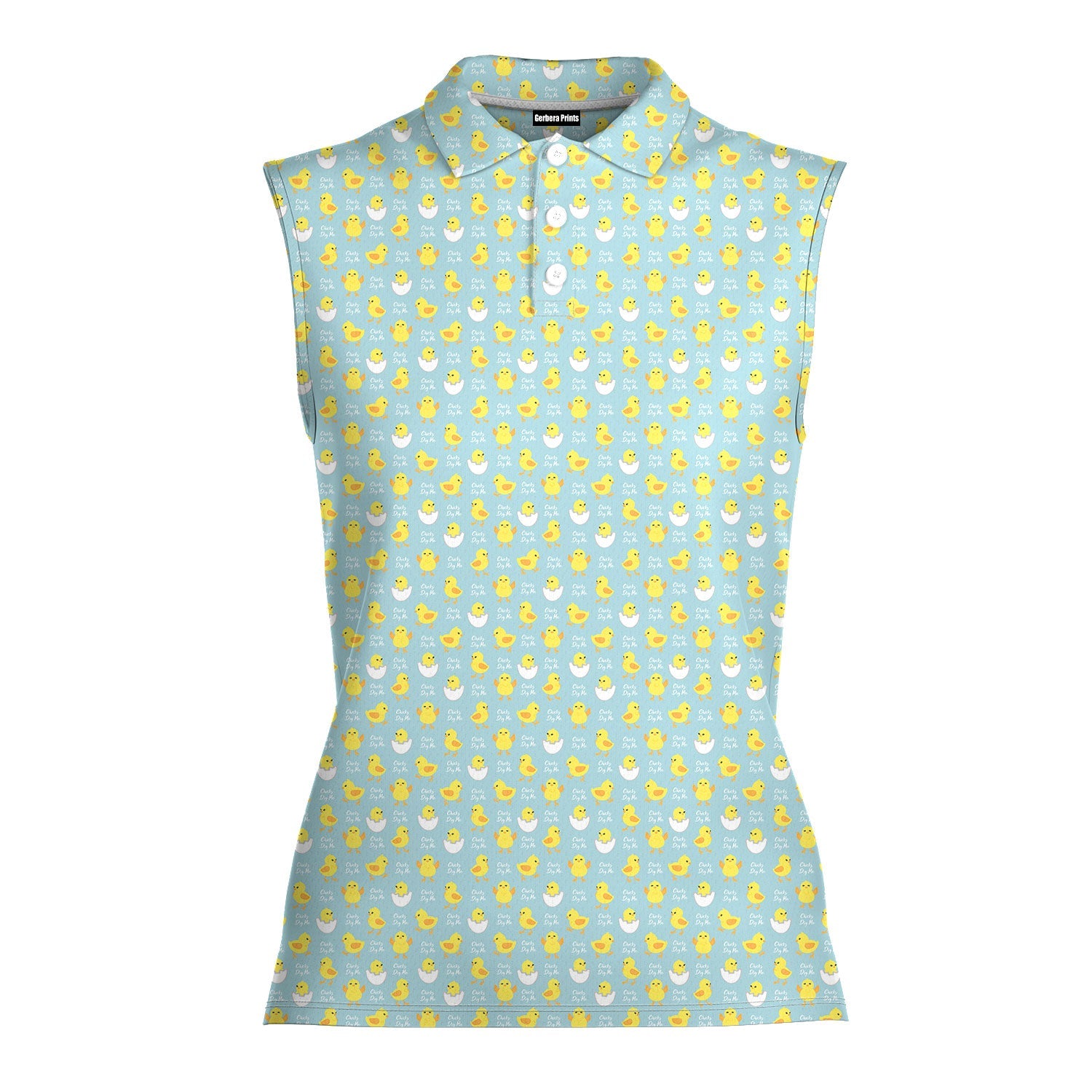Chicks Dig Me Easter Eggs-Women Sleeveless Polo Shirt-Gerbera Prints