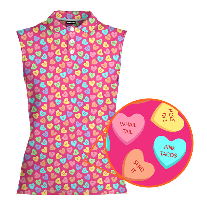 Skittles Candy - Ladies Sleeveless Golf Polo Shirt 