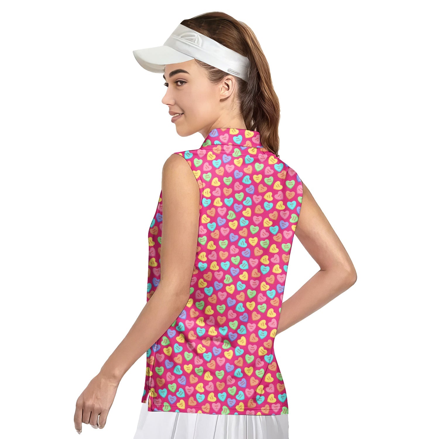 Skittles Candy-Women Sleeveless Polo Shirt-Gerbera Prints