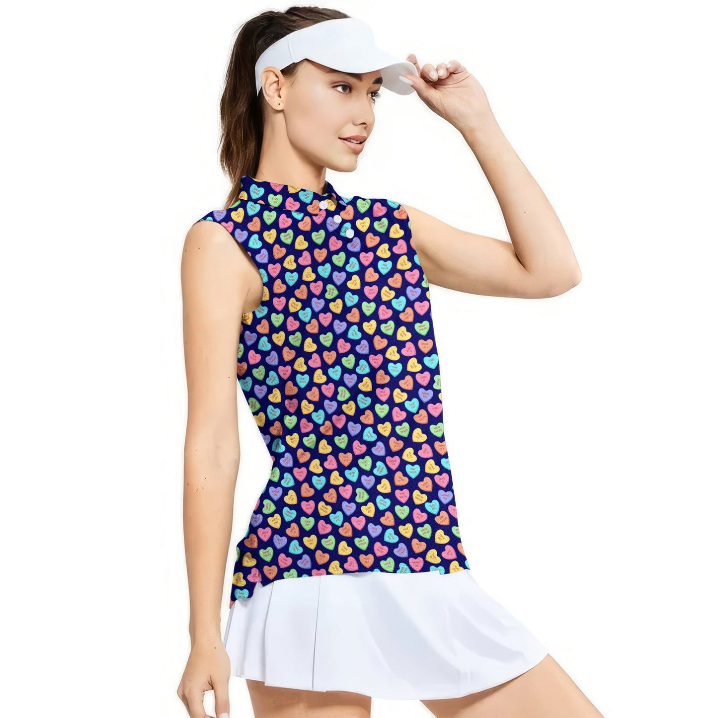 Skittles Candy - Ladies Sleeveless Golf Polo Shirt