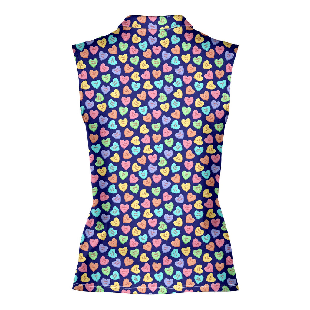 Skittles Candy-Women Sleeveless Polo Shirt-Gerbera Prints