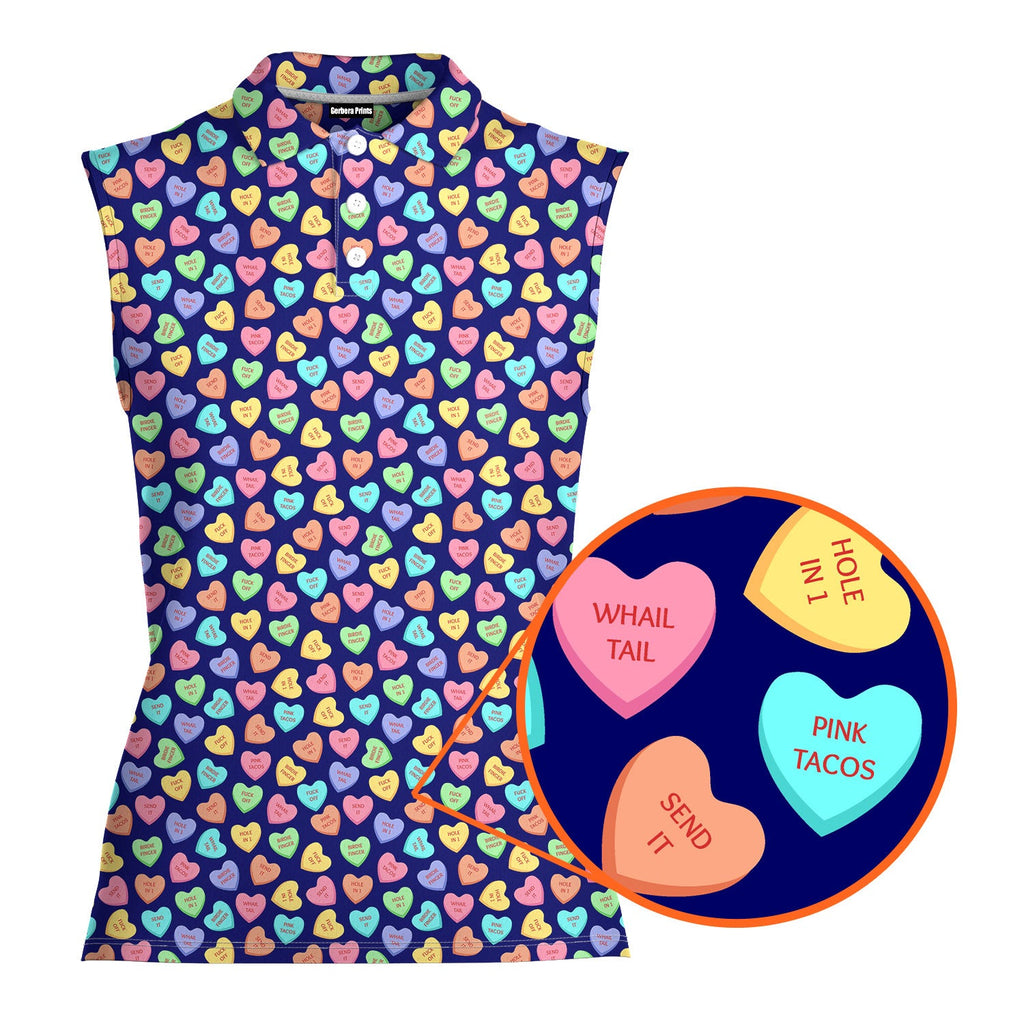 Skittles Candy-Women Sleeveless Polo Shirt-Gerbera Prints