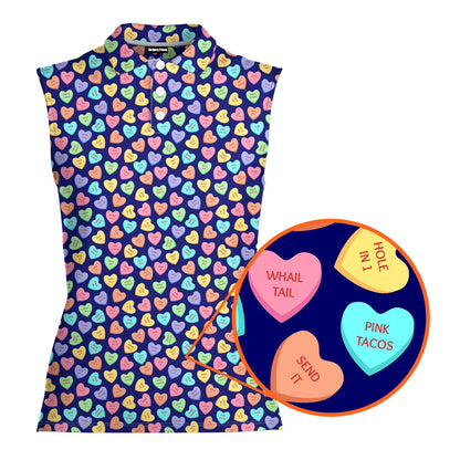 Skittles Candy - Ladies Sleeveless Golf Polo Shirt