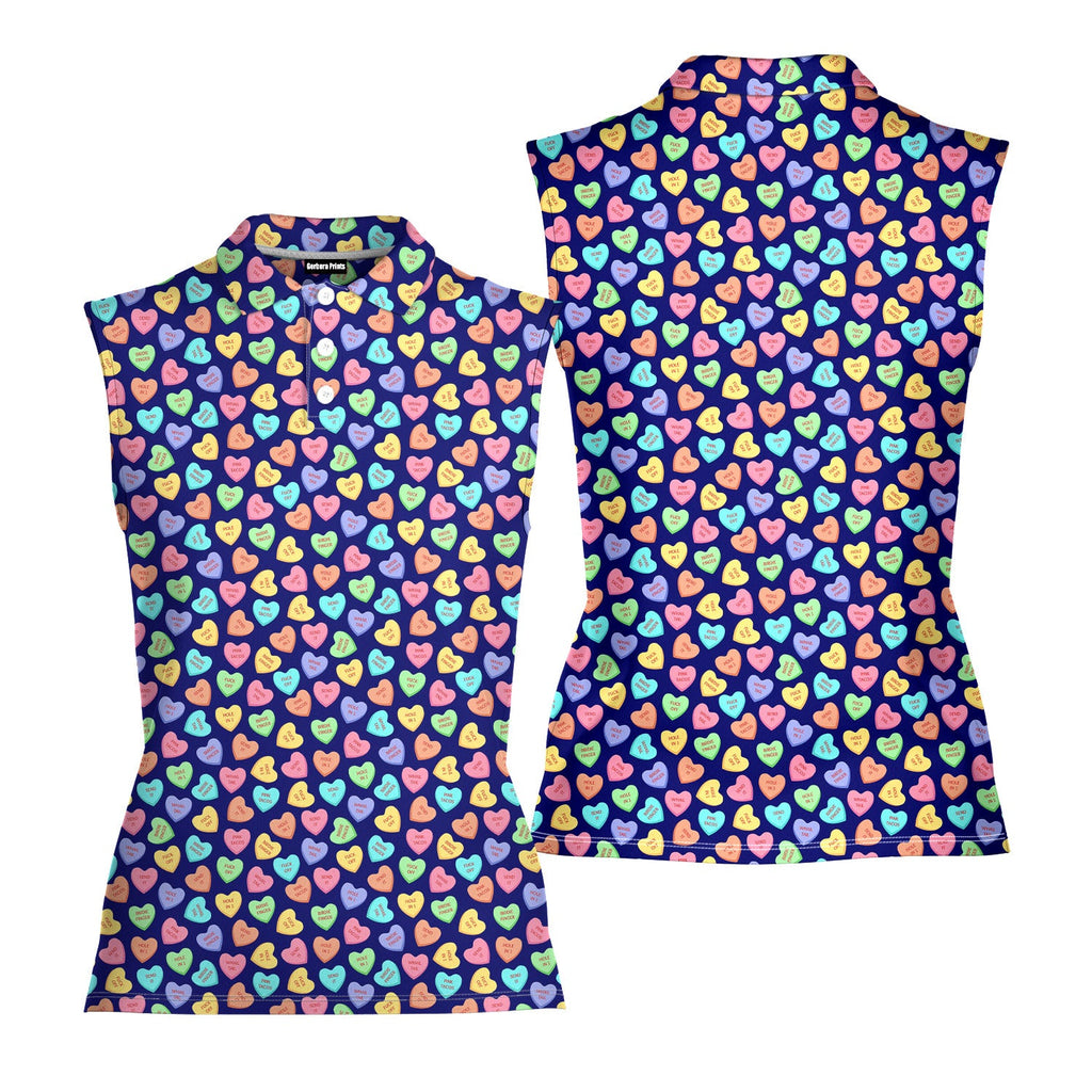 Skittles Candy-Women Sleeveless Polo Shirt-Gerbera Prints