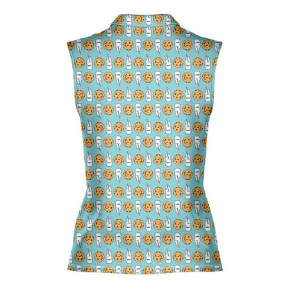 Milk 'N' Cookies - Ladies Sleeveless Golf Polo Shirt