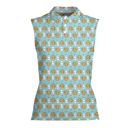 Milk 'N' Cookies - Ladies Sleeveless Golf Polo Shirt