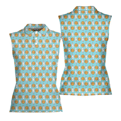 Milk 'N' Cookies - Ladies Sleeveless Golf Polo Shirt