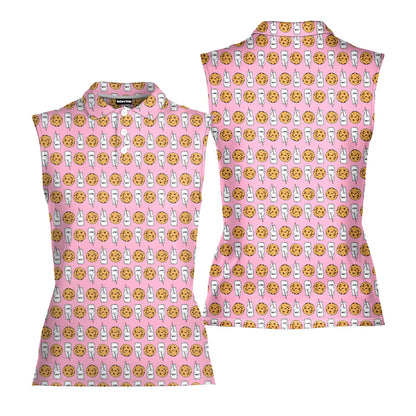 Milk 'N' Cookies - Ladies Sleeveless Golf Polo Shirt