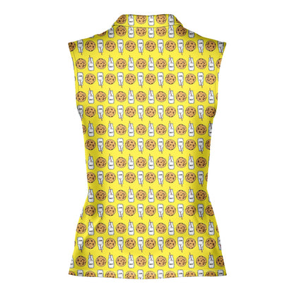 Milk 'N' Cookies - Ladies Sleeveless Golf Polo Shirt
