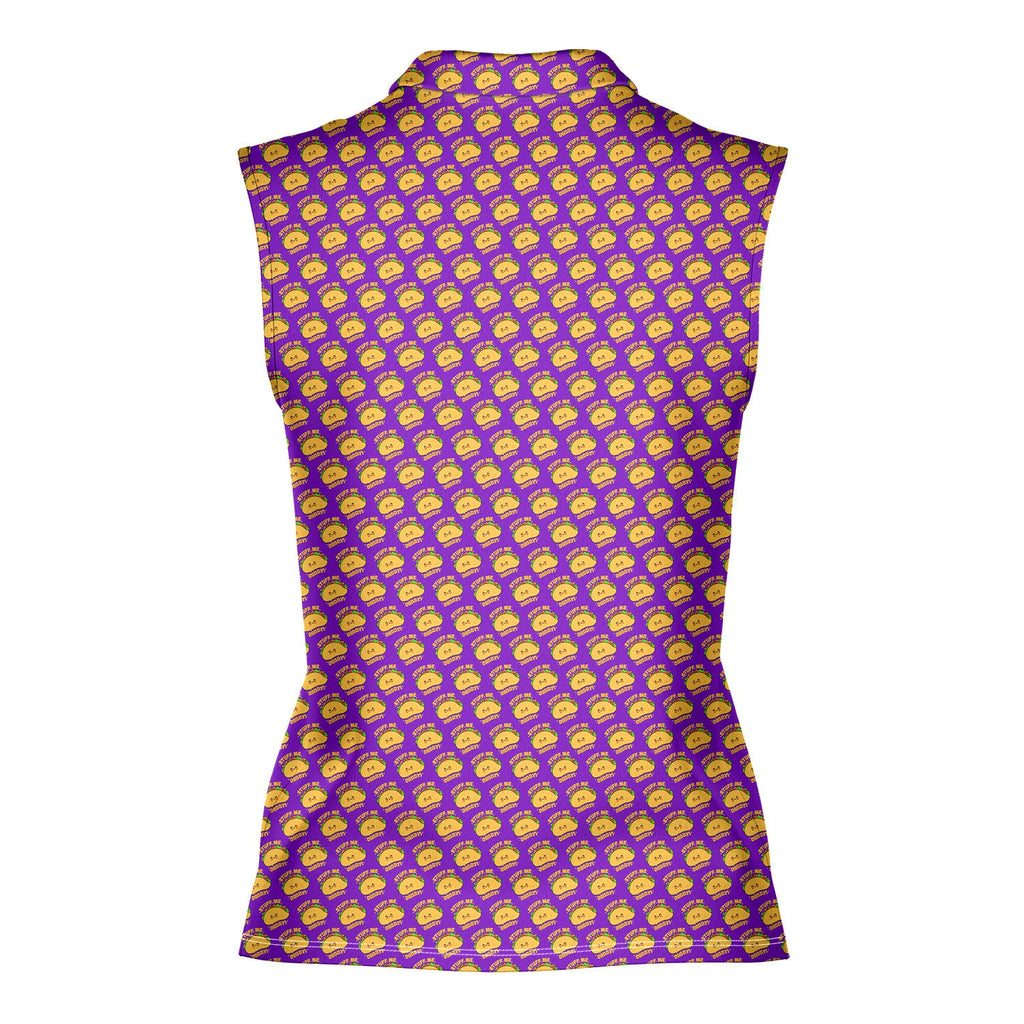 Stuff Me Daddy-Women Sleeveless Polo Shirt-Gerbera Prints