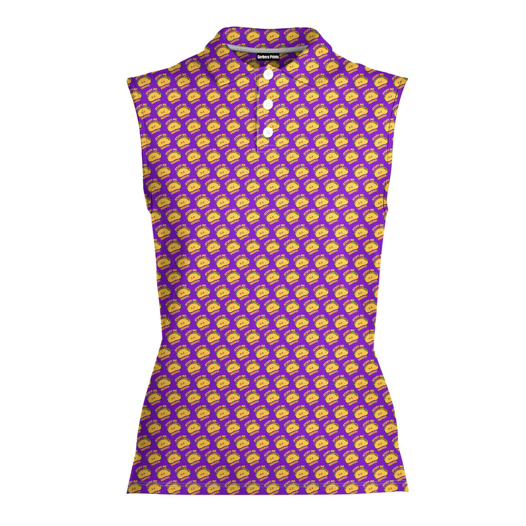 Stuff Me Daddy-Women Sleeveless Polo Shirt-Gerbera Prints