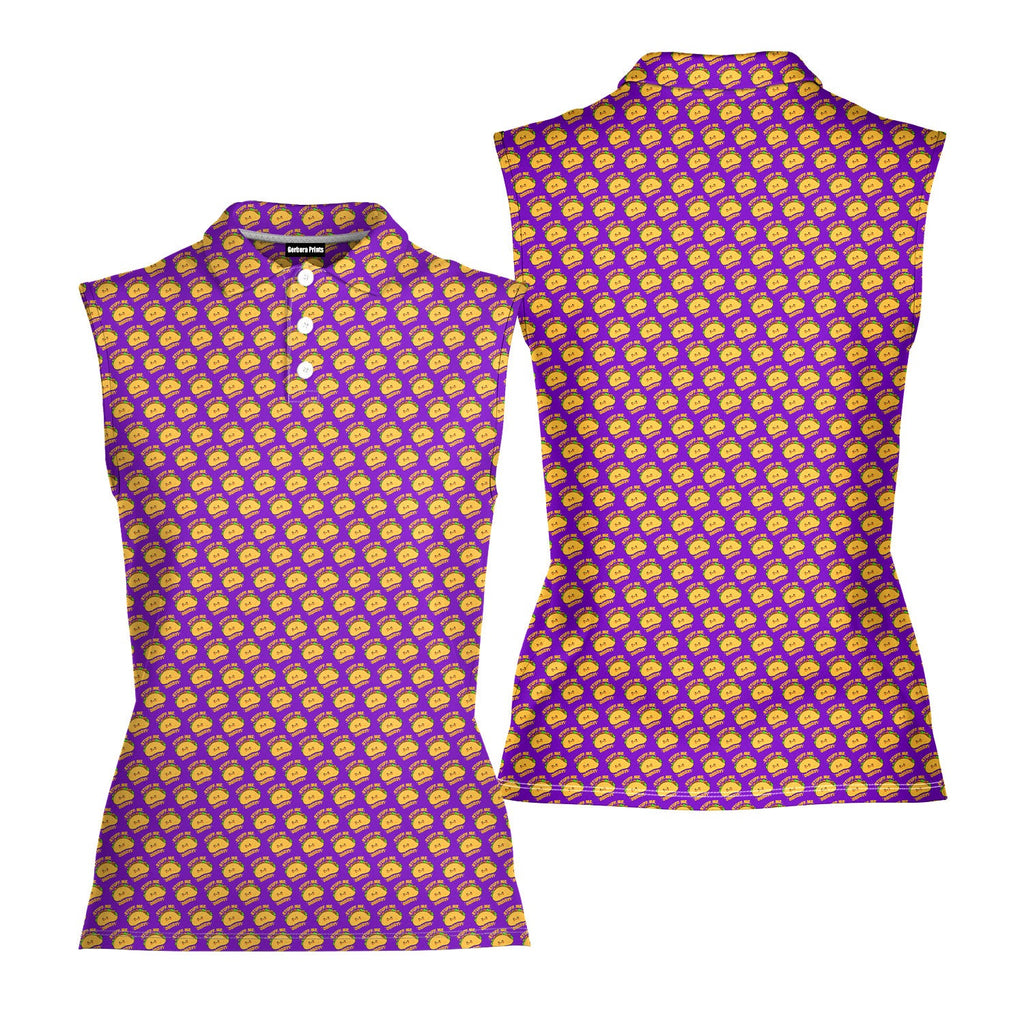 Stuff Me Daddy-Women Sleeveless Polo Shirt-Gerbera Prints