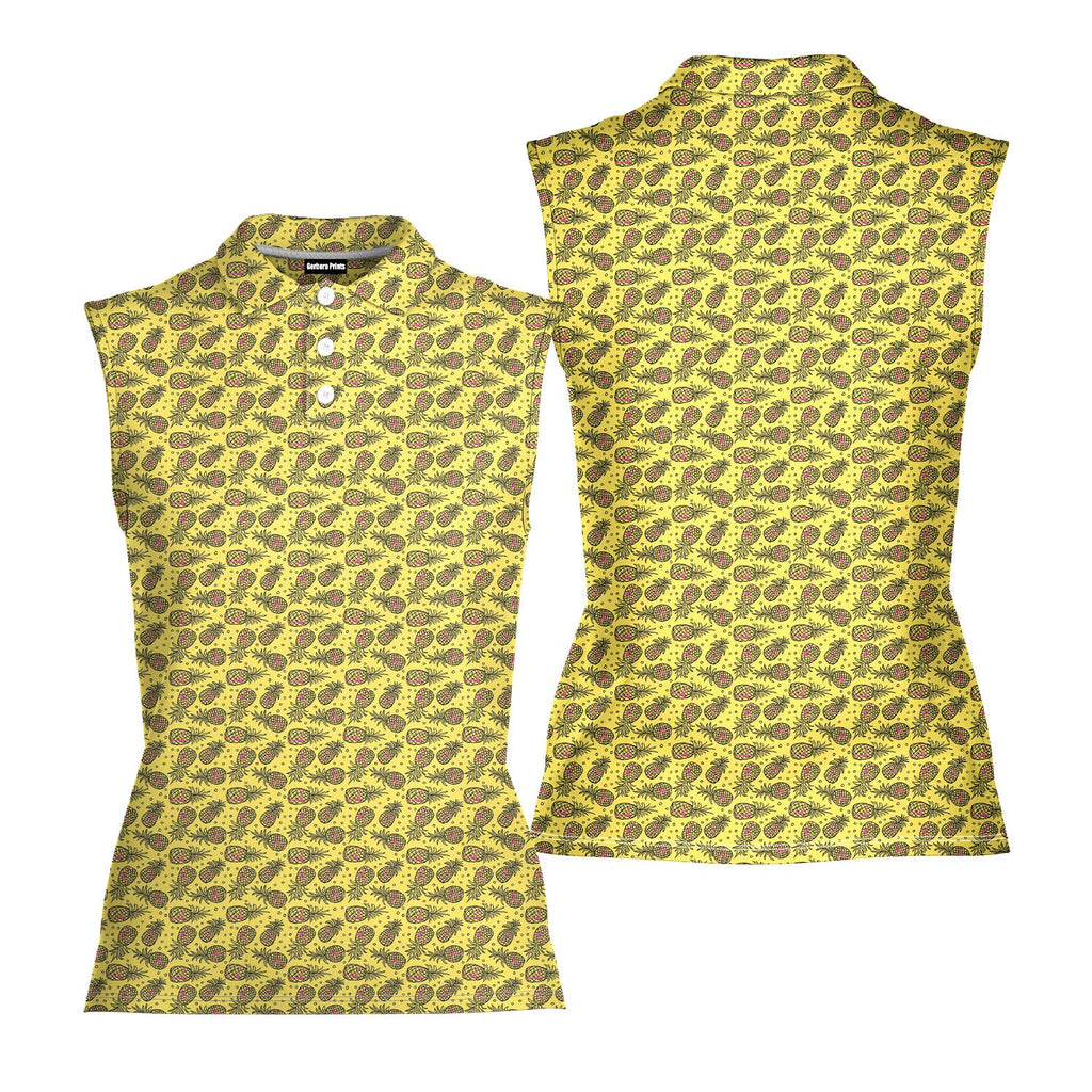 Pineapple Slut-Women Sleeveless Polo Shirt-Gerbera Prints