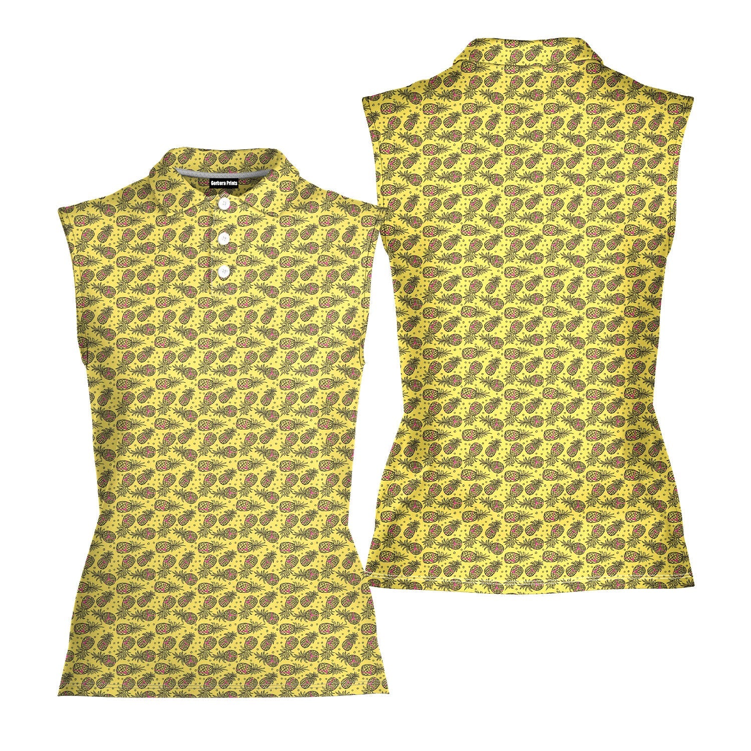 Pineapple Slut-Women Sleeveless Polo Shirt-Gerbera Prints