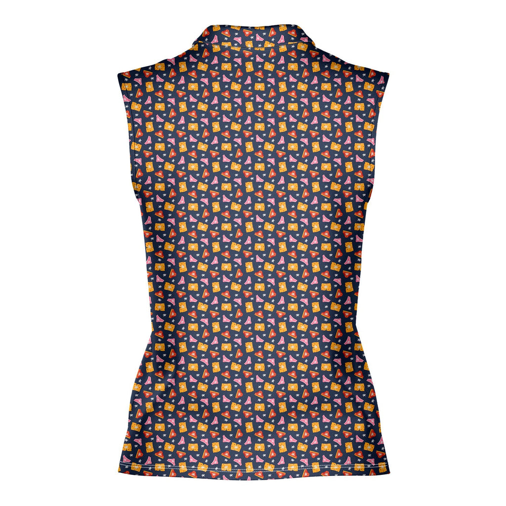 Wet Dream-Women Sleeveless Polo Shirt-Gerbera Prints