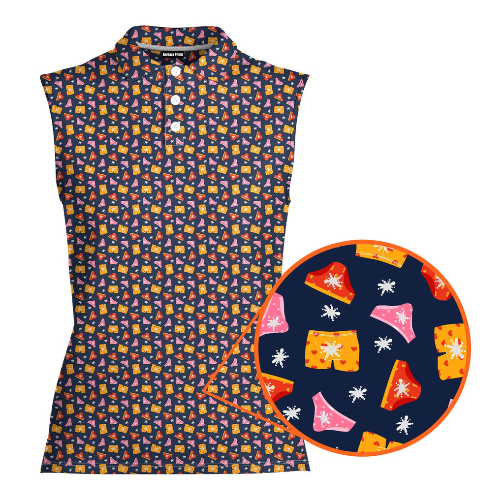 Wet Dream-Women Sleeveless Polo Shirt-Gerbera Prints