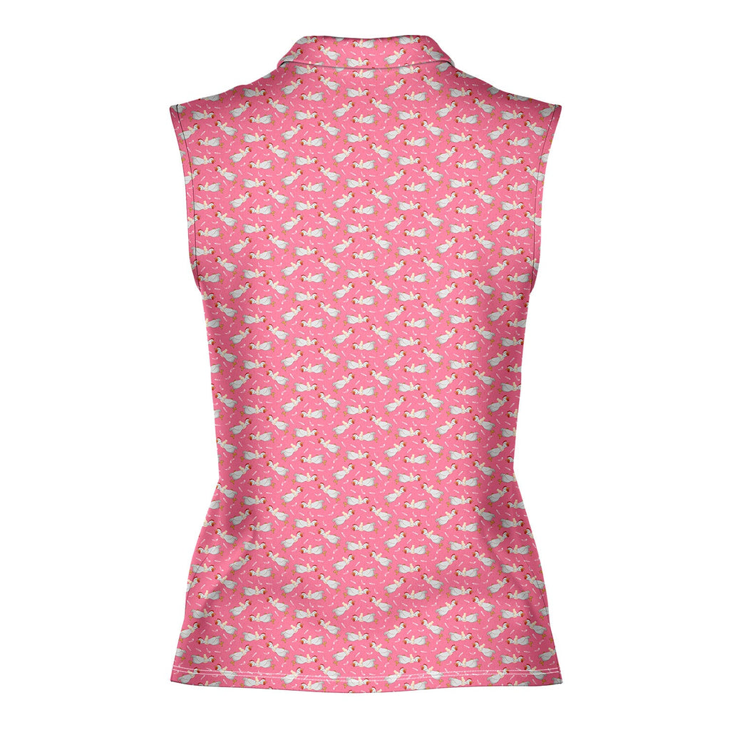 Choking The Chicken-Women Sleeveless Polo Shirt-Gerbera Prints