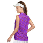 Disco Stick-Women Sleeveless Polo Shirt-Gerbera Prints