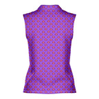 Disco Stick-Women Sleeveless Polo Shirt-Gerbera Prints