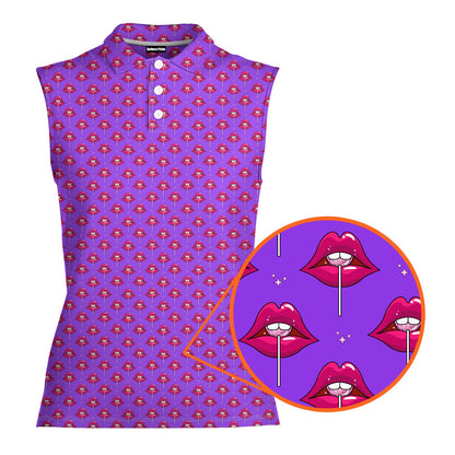 Disco Stick - Ladies Sleeveless Golf Polo Shirt 