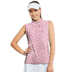 Vertical Smile-Women Sleeveless Polo Shirt-Gerbera Prints