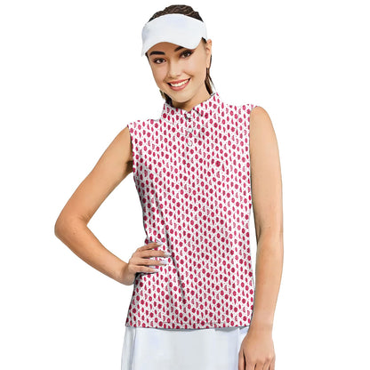 Vertical Smile - Ladies Sleeveless Golf Polo Shirt