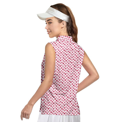 Vertical Smile - Ladies Sleeveless Golf Polo Shirt
