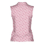 Vertical Smile-Women Sleeveless Polo Shirt-Gerbera Prints