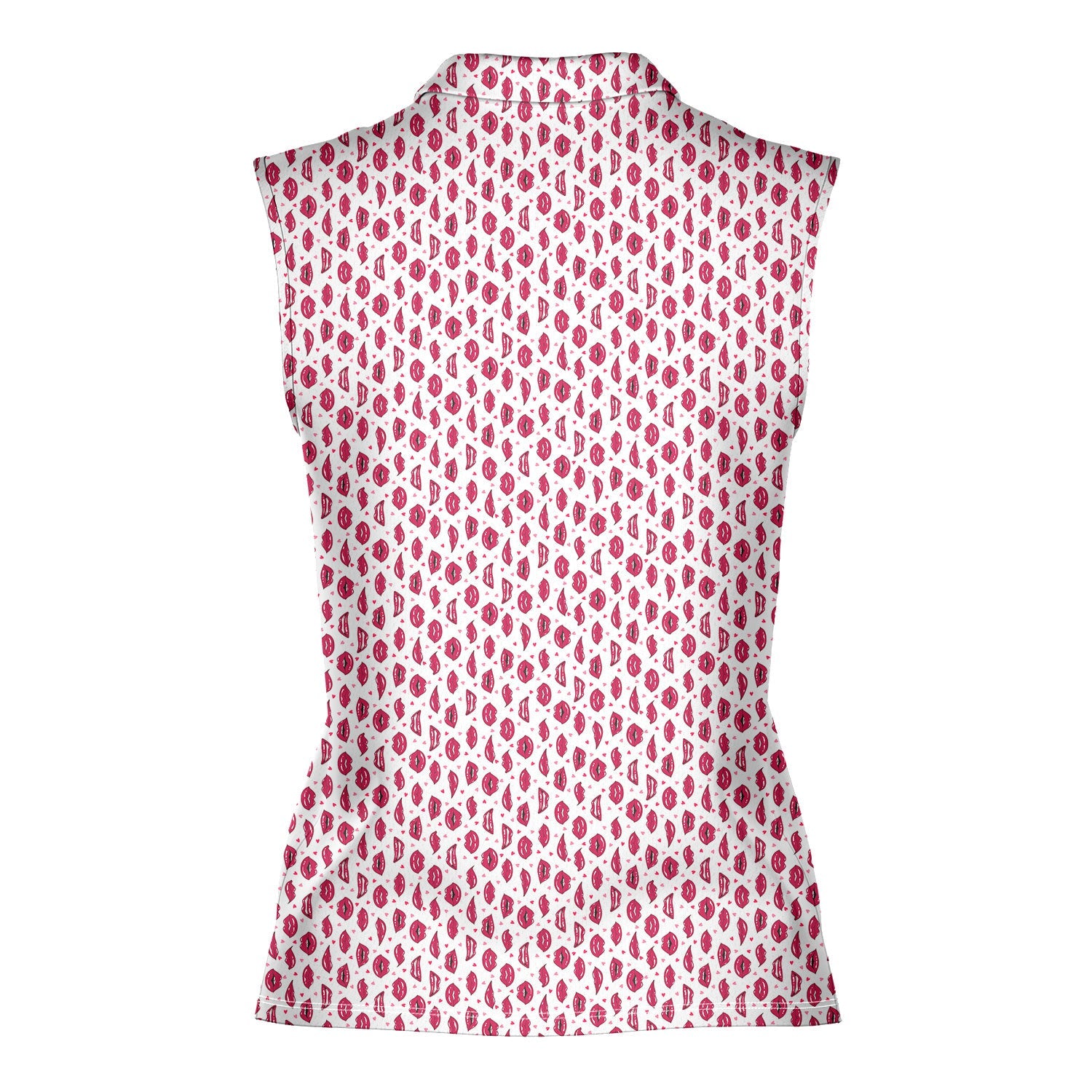 Vertical Smile-Women Sleeveless Polo Shirt-Gerbera Prints