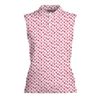 Vertical Smile-Women Sleeveless Polo Shirt-Gerbera Prints