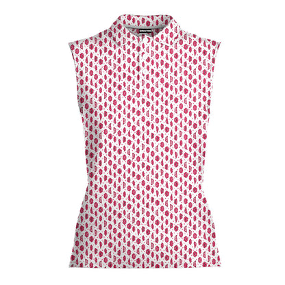 Vertical Smile - Ladies Sleeveless Golf Polo Shirt
