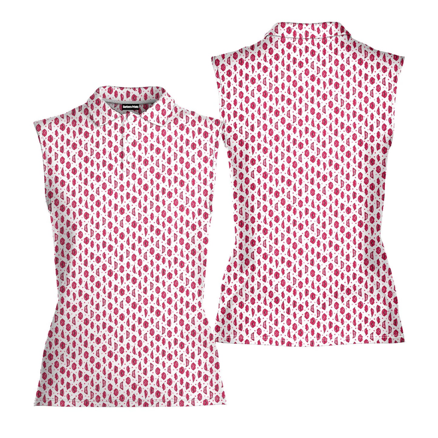 Vertical Smile - Ladies Sleeveless Golf Polo Shirt