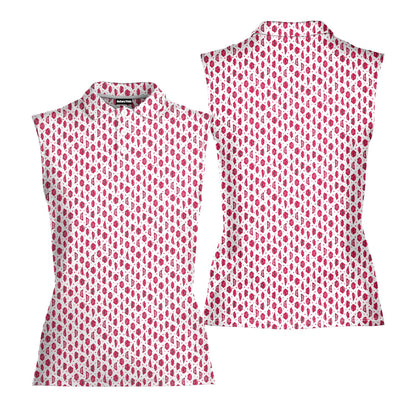 Vertical Smile - Ladies Sleeveless Golf Polo Shirt
