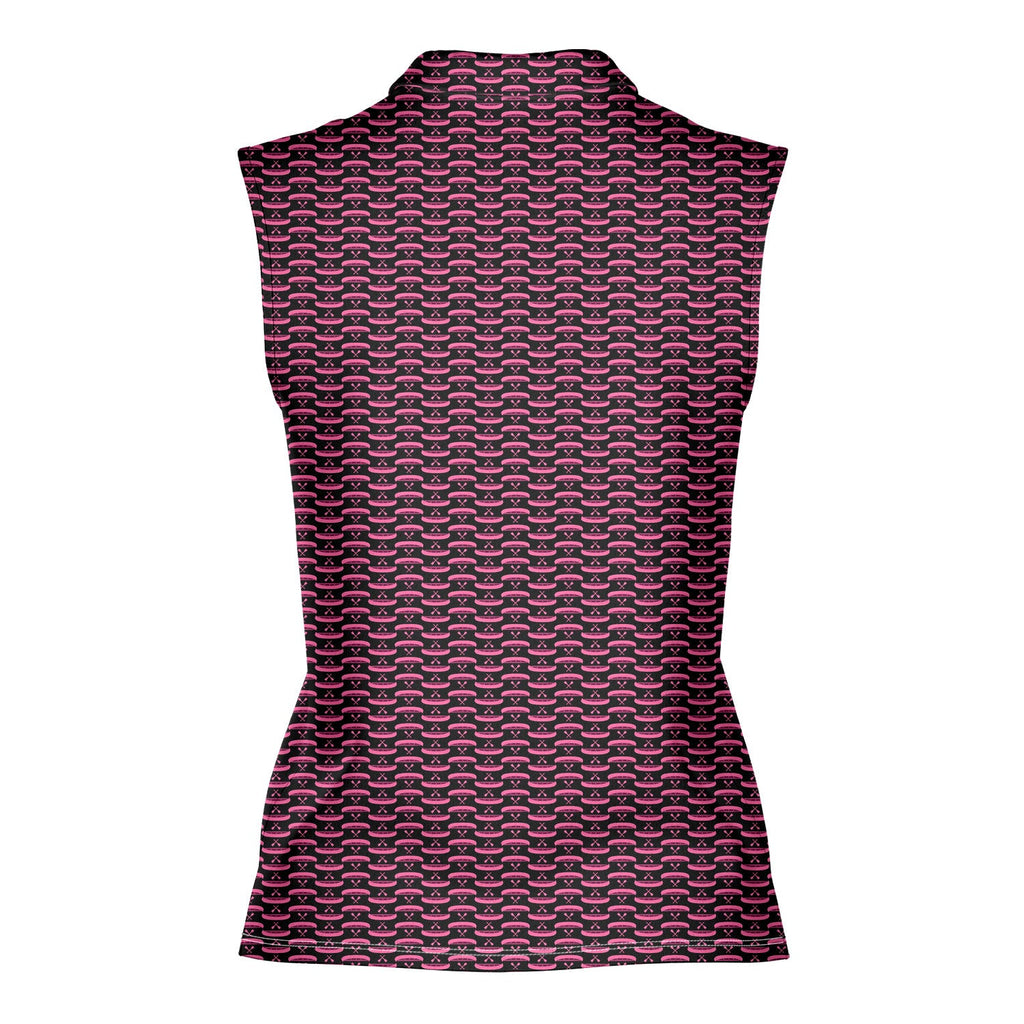 Paddle the Pink Canoe-Women Sleeveless Polo Shirt-Gerbera Prints