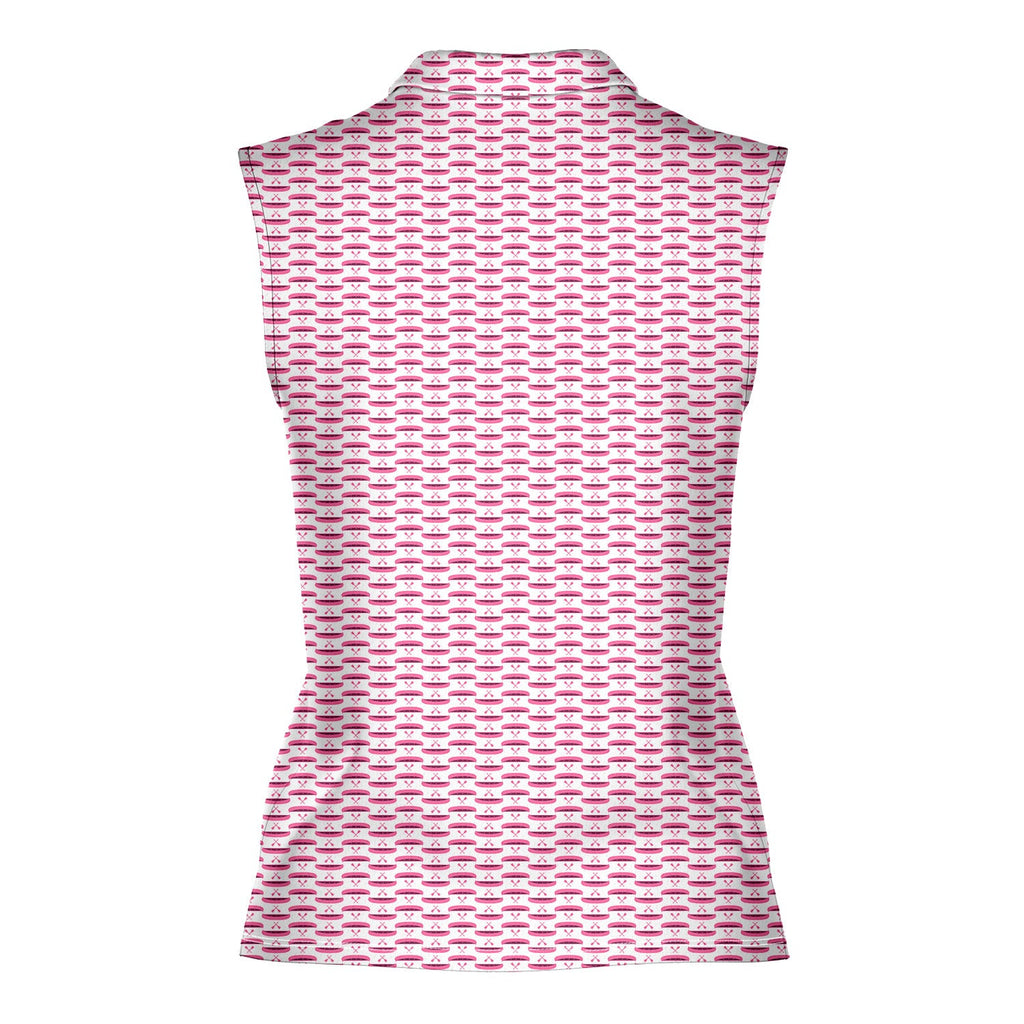 Paddle the Pink Canoe-Women Sleeveless Polo Shirt-Gerbera Prints