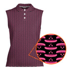 Paddle the Pink Canoe-Women Sleeveless Polo Shirt-Gerbera Prints
