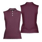 Paddle the Pink Canoe-Women Sleeveless Polo Shirt-Gerbera Prints