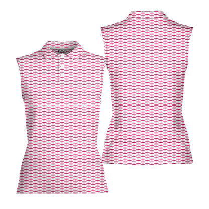 Paddle the Pink Canoe - Ladies Sleeveless Golf Polo Shirt
