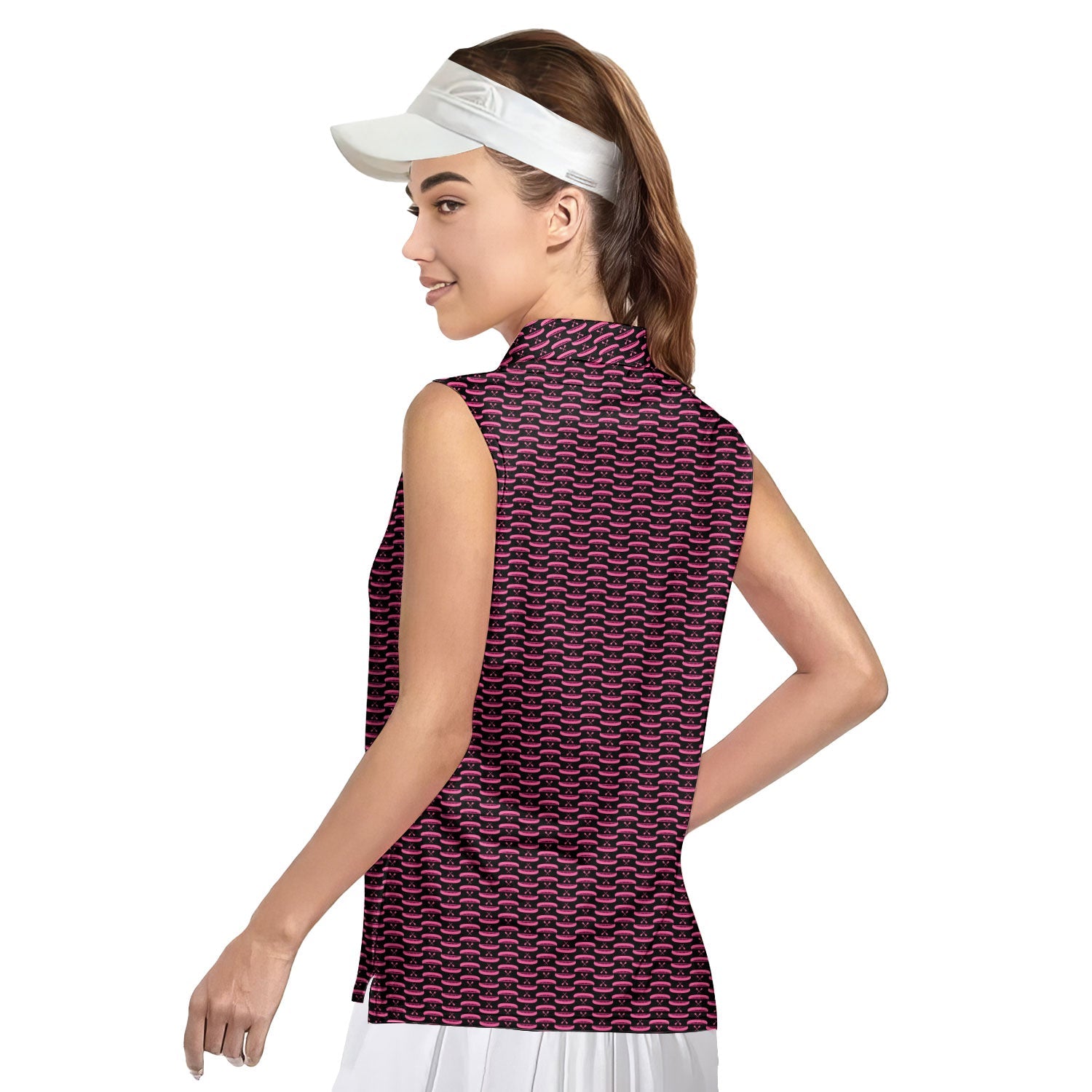 Paddle the Pink Canoe - Ladies Sleeveless Golf Polo Shirt