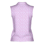 Cream Pie-Women Sleeveless Polo Shirt-Gerbera Prints