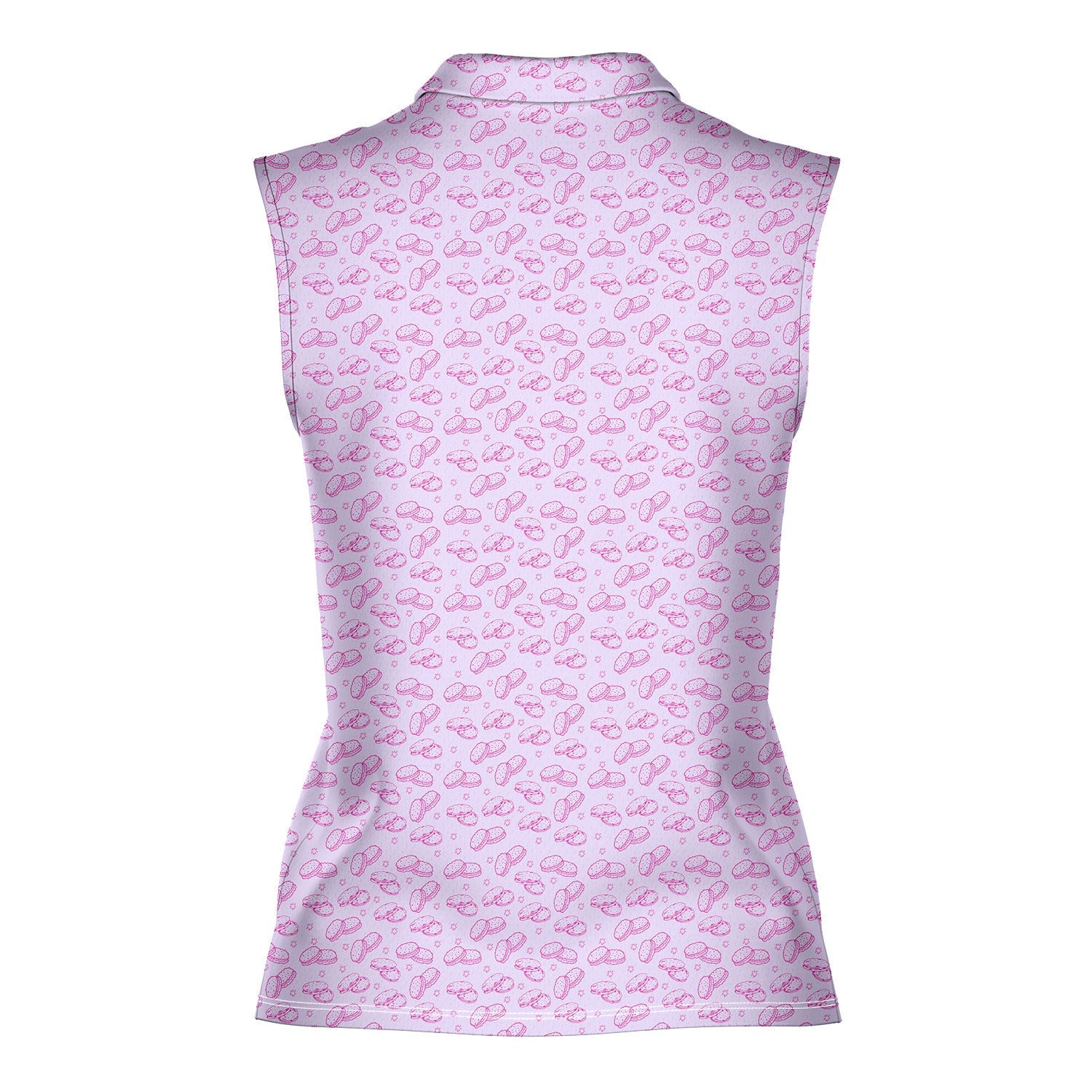 Cream Pie-Women Sleeveless Polo Shirt-Gerbera Prints