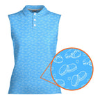 Cream Pie-Women Sleeveless Polo Shirt-Gerbera Prints