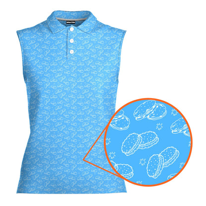Cream Pie - Ladies Sleeveless Golf Polo Shirt