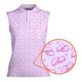 Cream Pie-Women Sleeveless Polo Shirt-Gerbera Prints