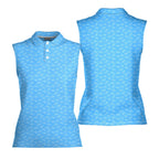 Cream Pie-Women Sleeveless Polo Shirt-Gerbera Prints