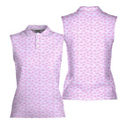 Cream Pie-Women Sleeveless Polo Shirt-Gerbera Prints